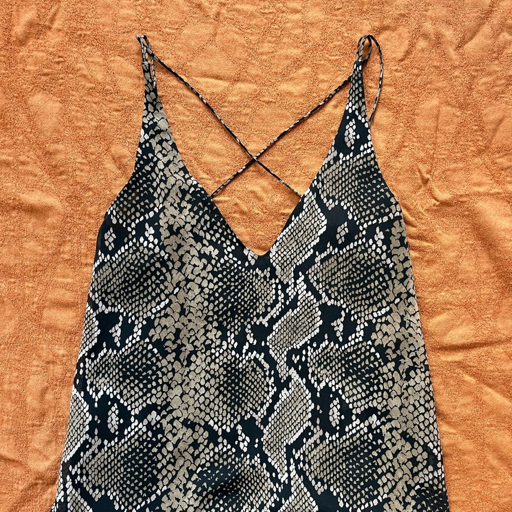 Zara Cross-back Animal Print Top